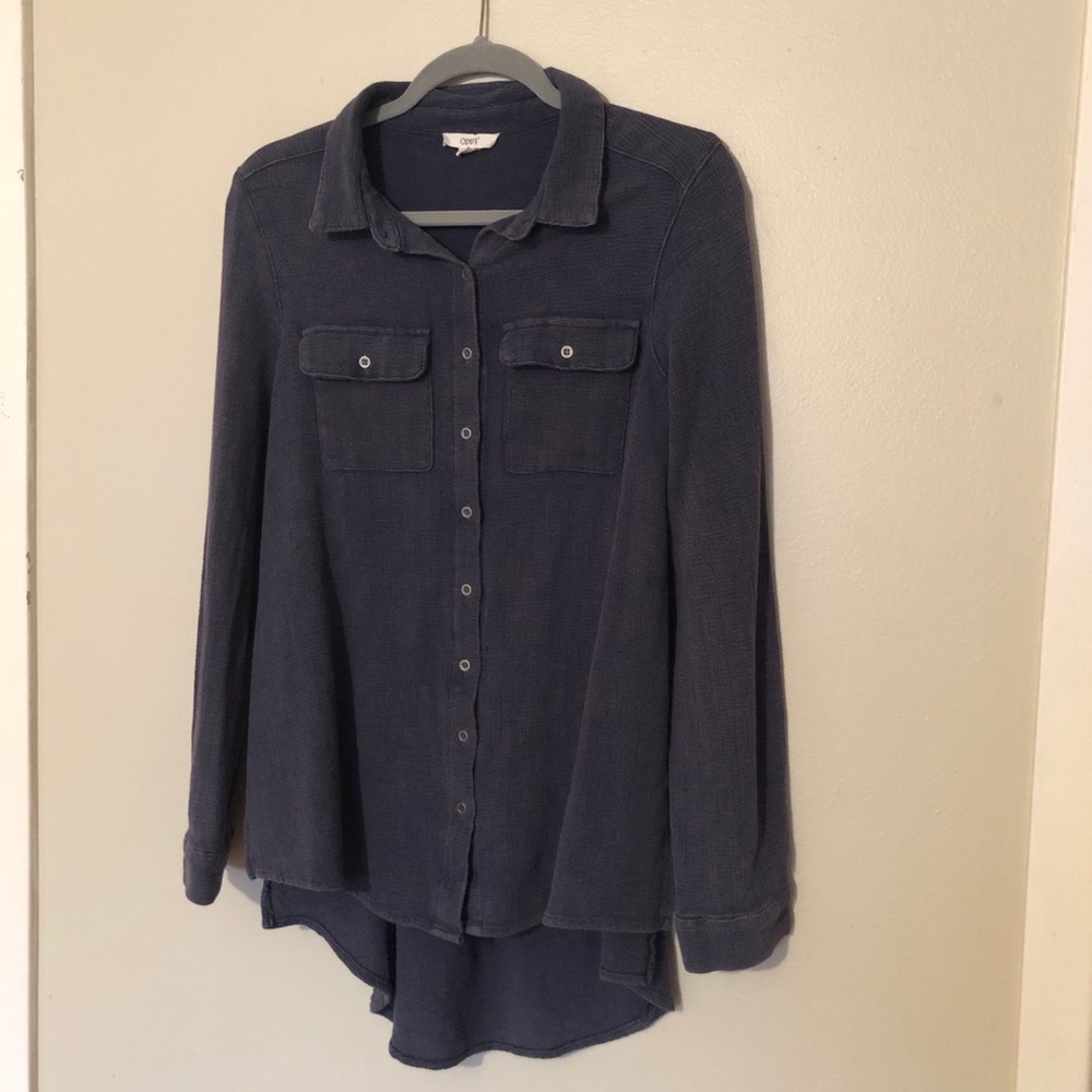 Blue Button Down Top